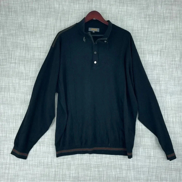 Venezzi Mens Size 2XL Wool blend long sleeve pullover 1/4 zip sweater 1622 - Picture 1 of 8